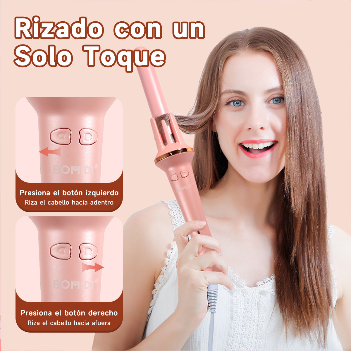 Rizador Automático De Cabello Rosado Hc02