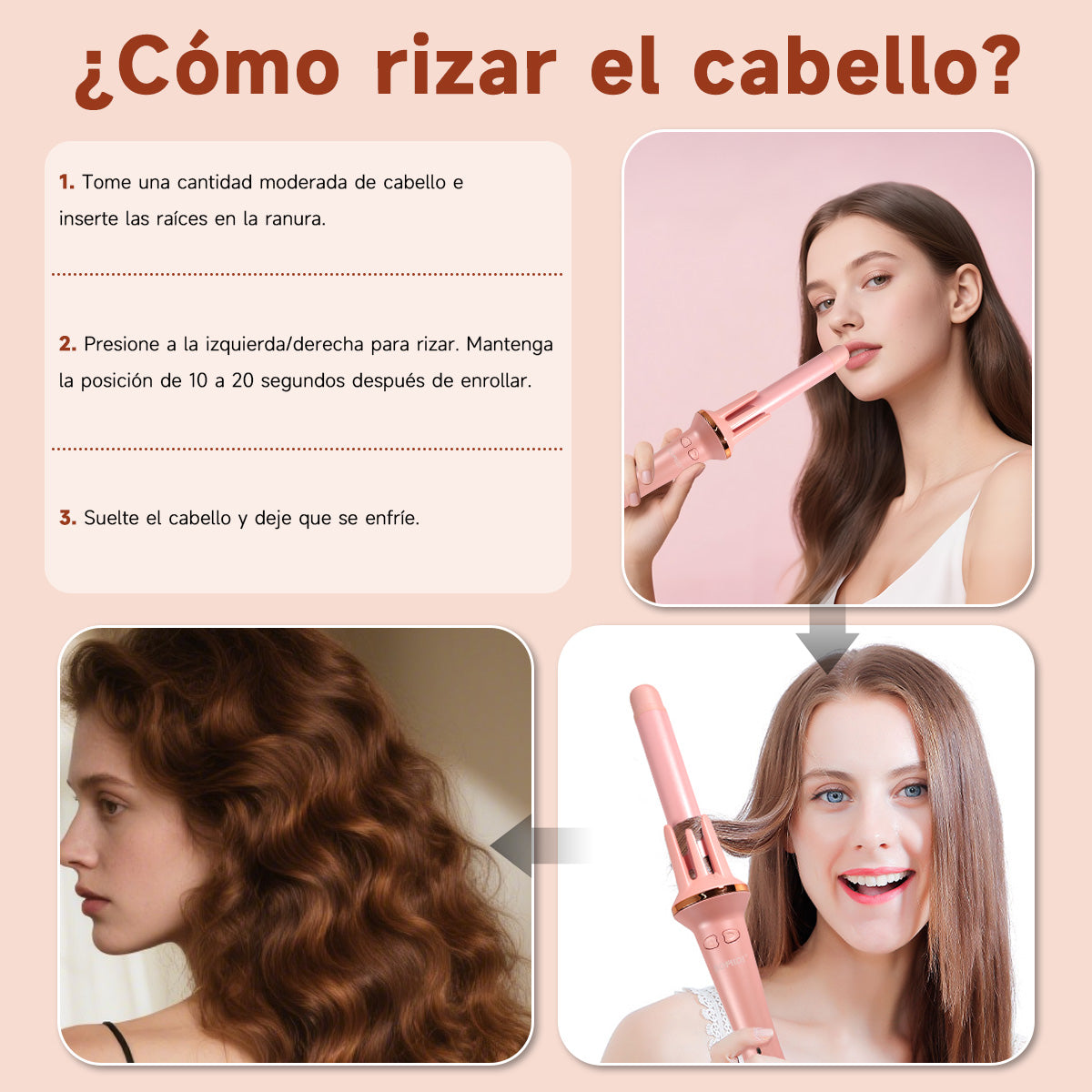 Rizador Automático De Cabello Rosado Hc02