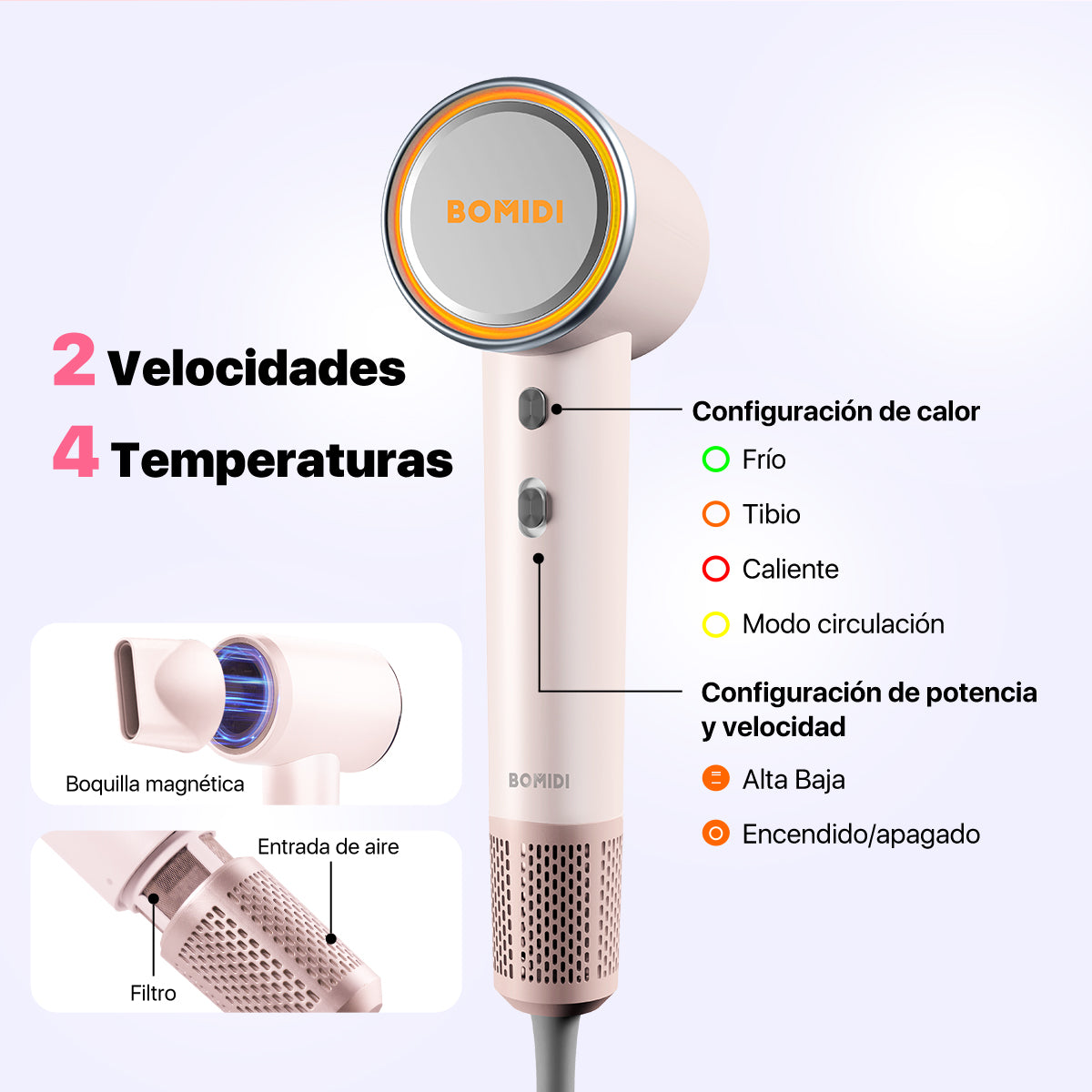 Secadora Supersónica de Cabello HD04 Ionica